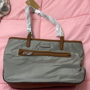 Michael Kors Gray and Tan Tote Bag